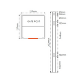 EAST HAMPTON PVC GATE POST - 127 x 127 x 2500mm, 7 Year Warranty